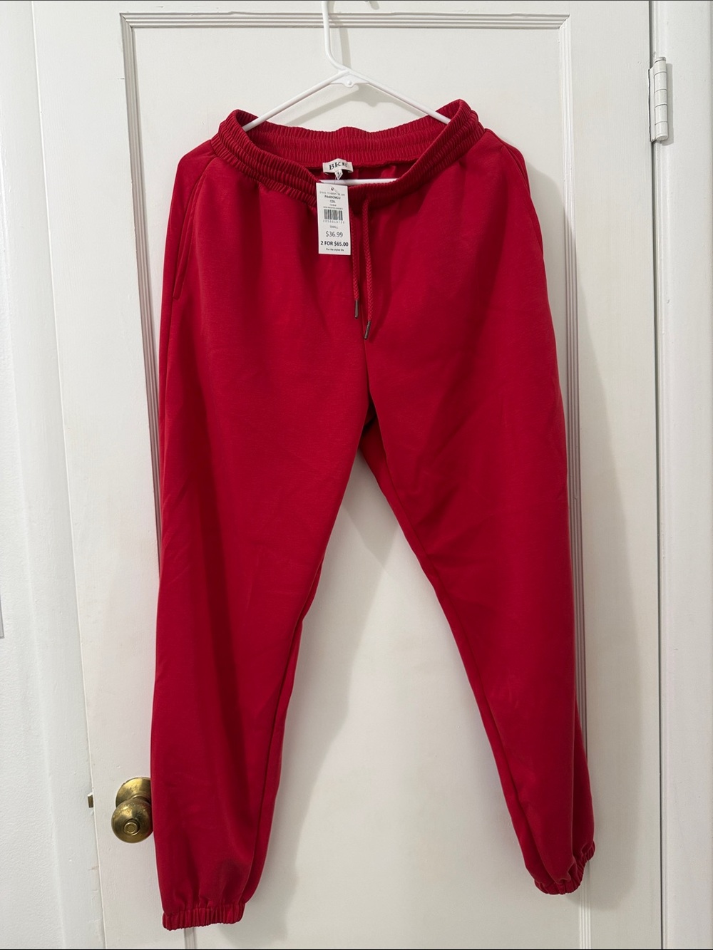 High waisted Red Jogger Sweatpants